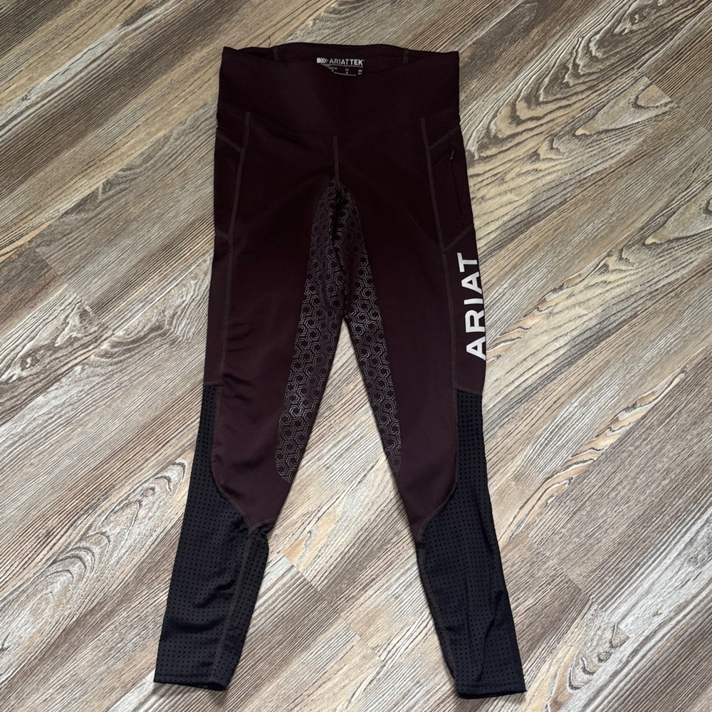 Ariat Maroon and Black Equestrian Leggings